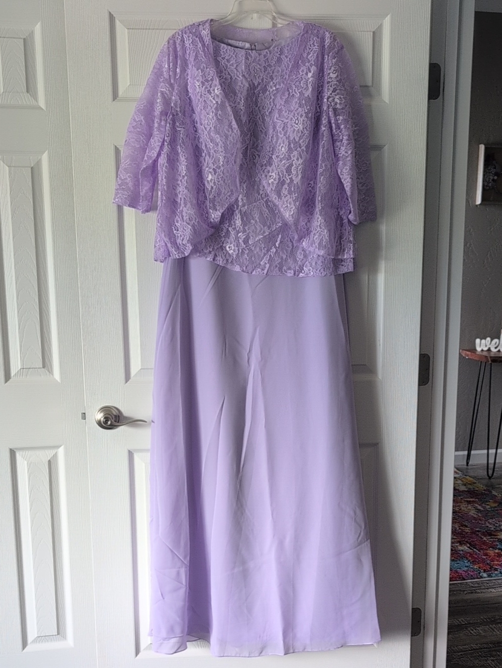Lavender Lace Two-Piece Formal Dress